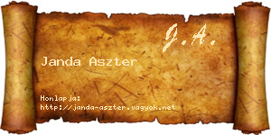Janda Aszter névjegykártya